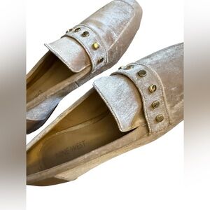 Nine West Velvet Powder Pink Loafers- Gently Worn- Size 7